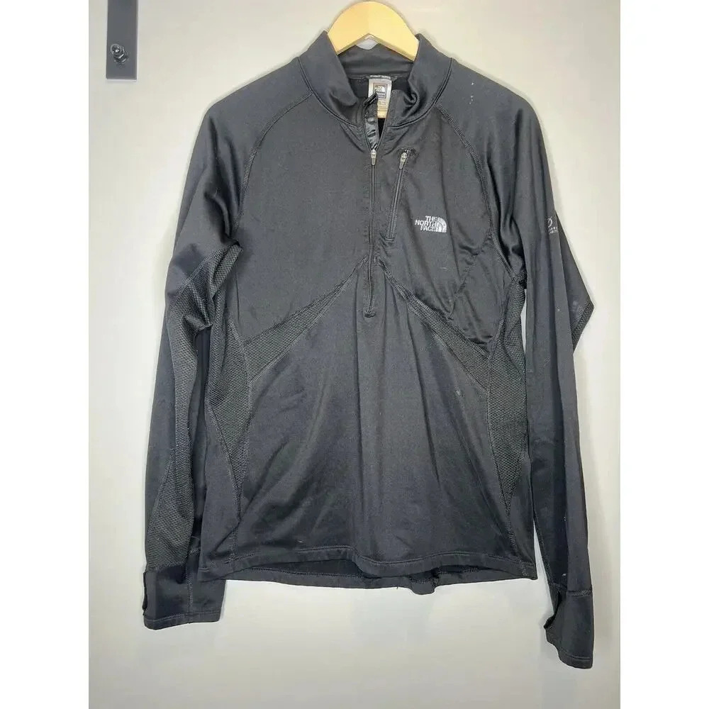 North Face Shirt Mens Black Flight Series 1/4 Zip Fleece Pullover Sz Medium M